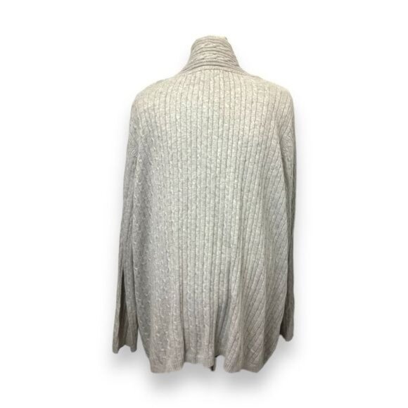 Kim Rogers Curvy Women’s Open Front Cable Knit Cotton Cardigan, Gray, size 2X - Picture 4 of 7